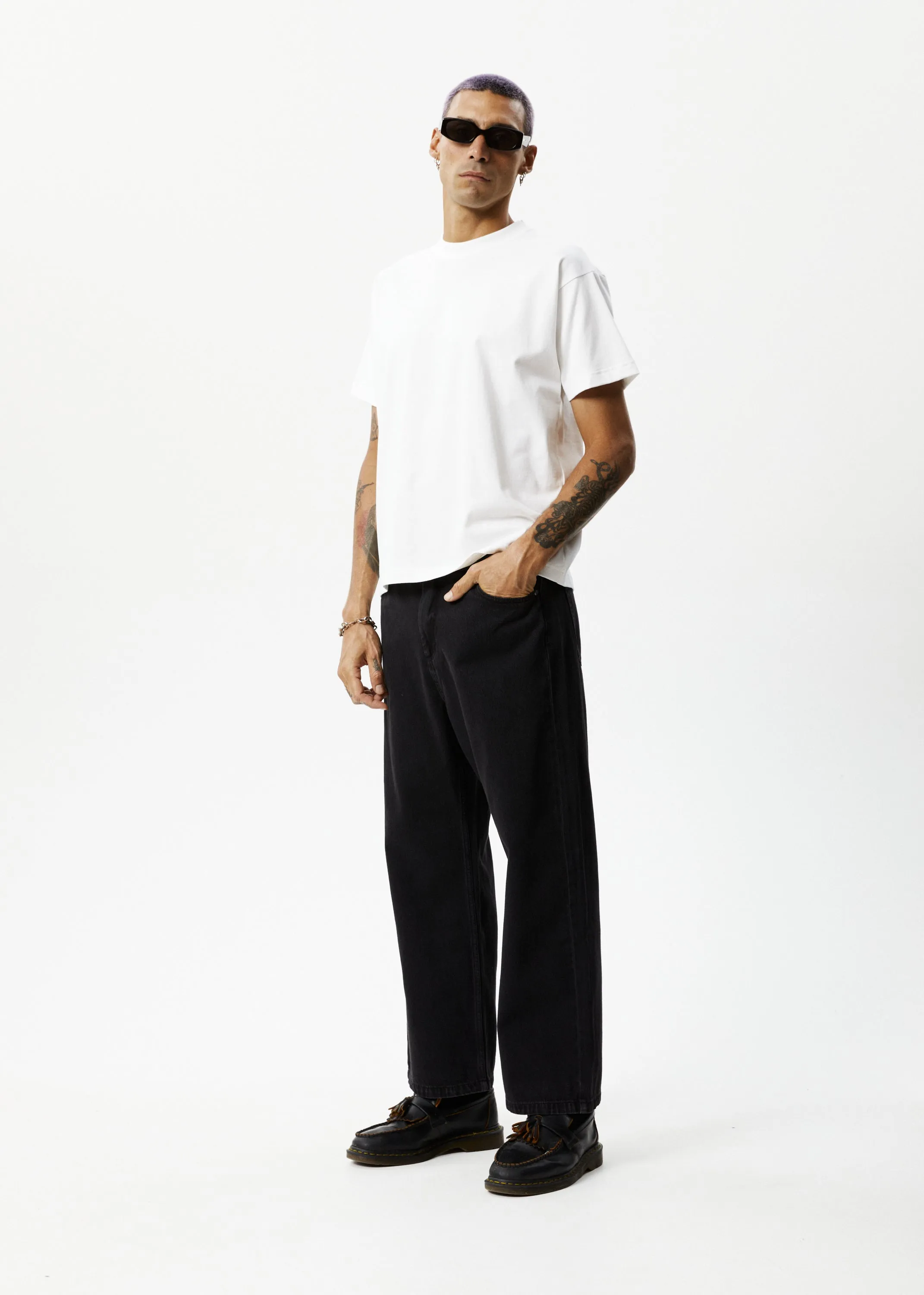 AFENDS Mens Genesis - Heavy Weight Boxy Fit Tee - White