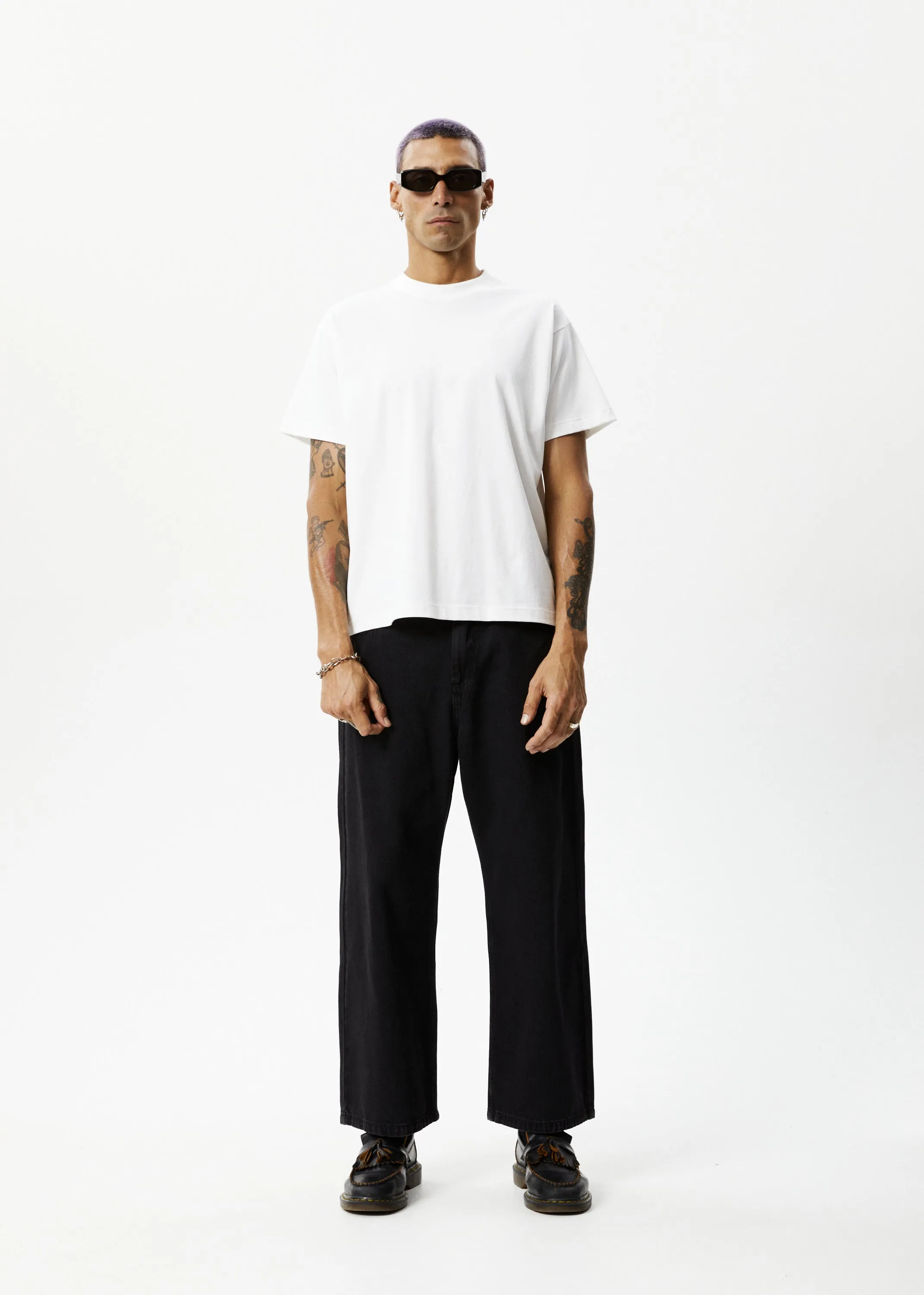 AFENDS Mens Genesis - Heavy Weight Boxy Fit Tee - White