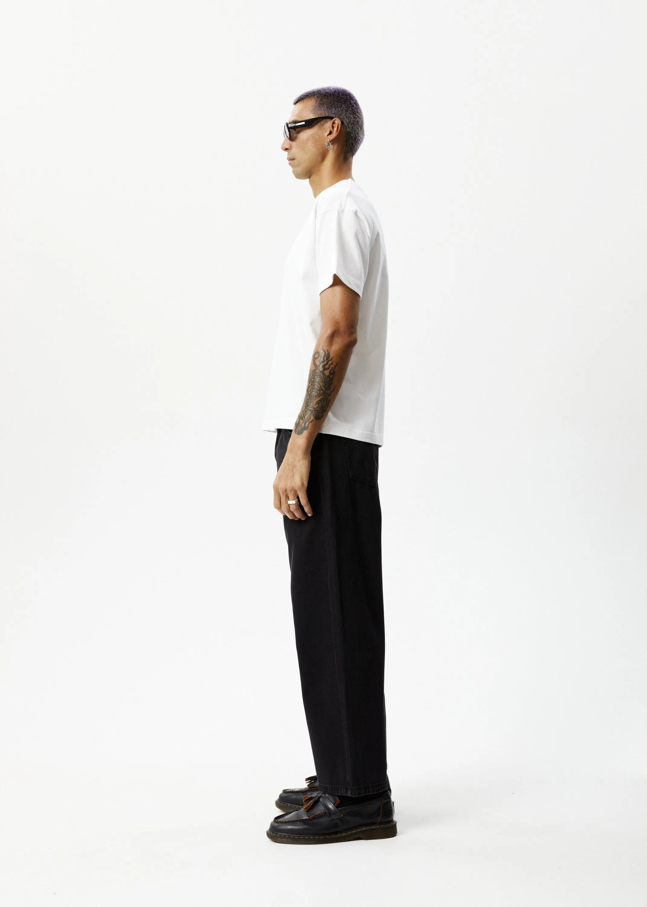 AFENDS Mens Genesis - Heavy Weight Boxy Fit Tee - White