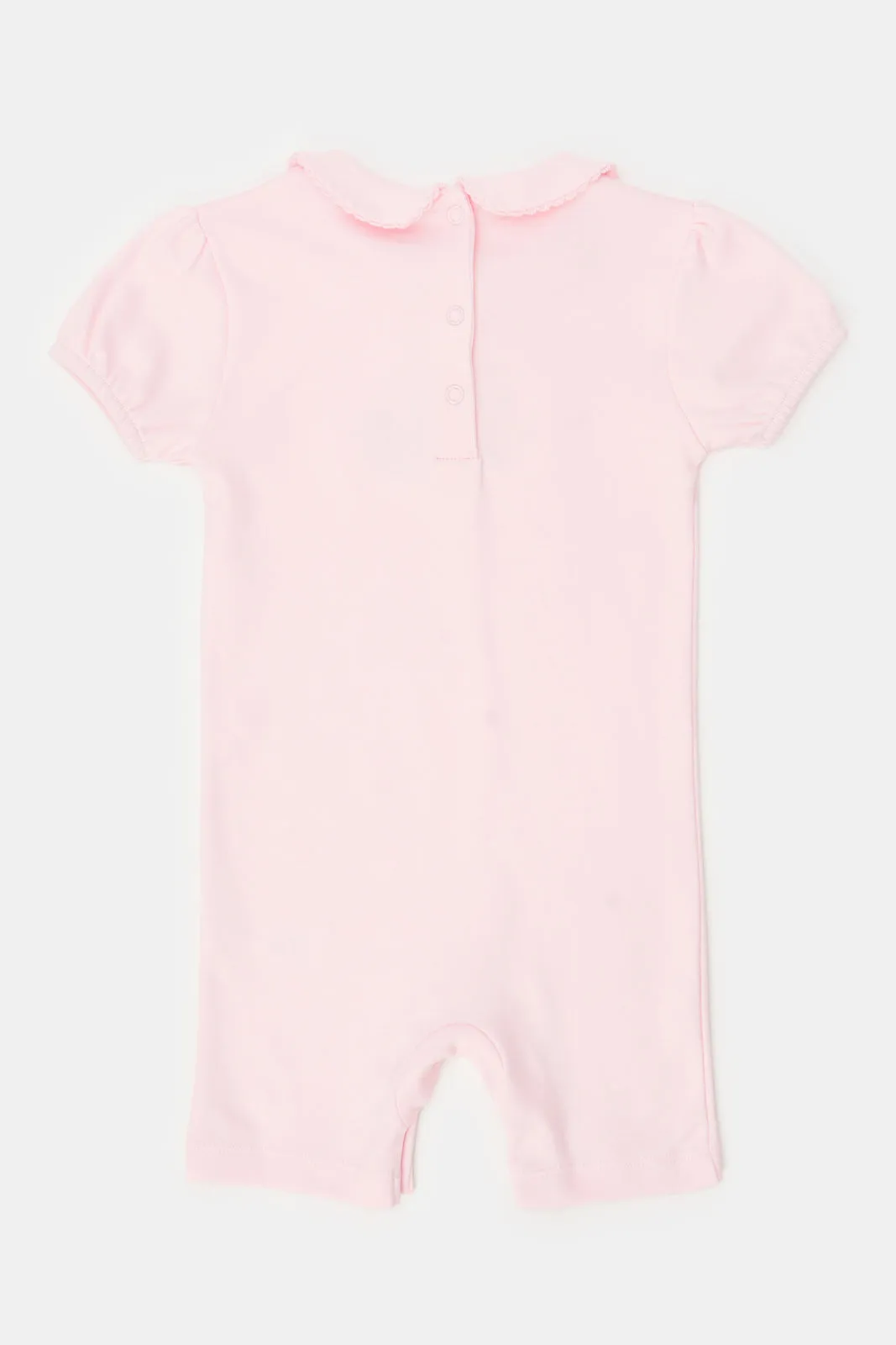 Baby Pink Embroidered Romper