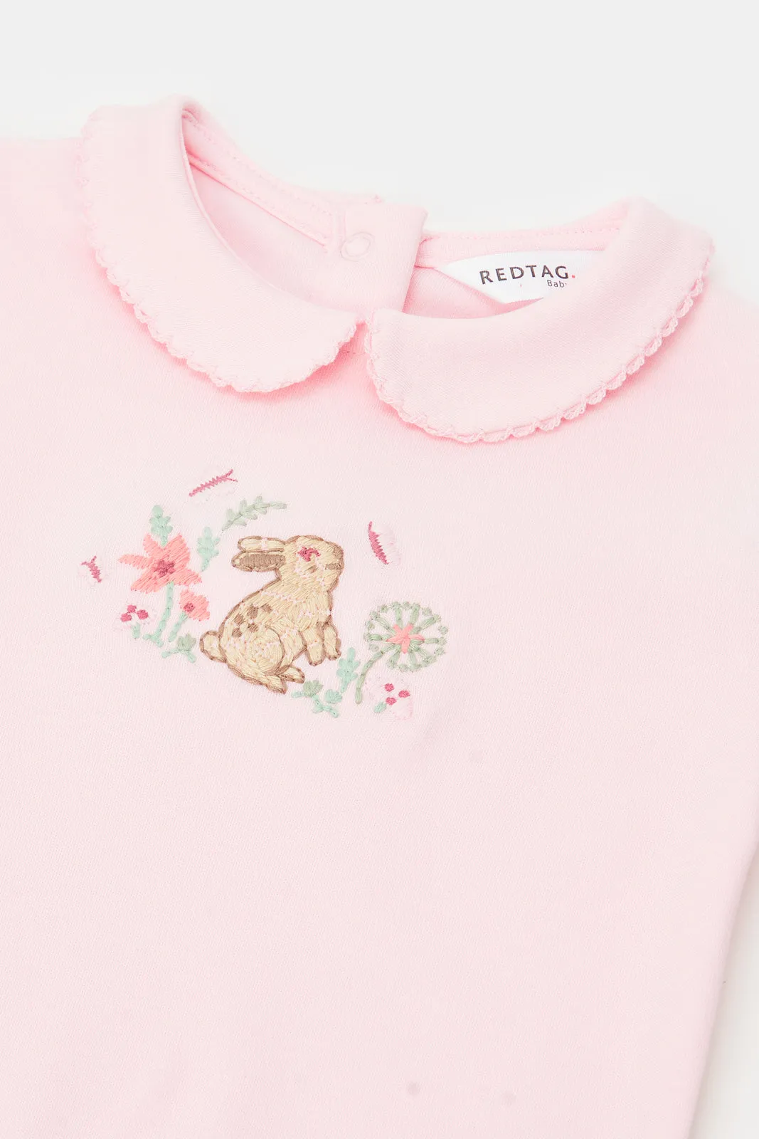 Baby Pink Embroidered Romper