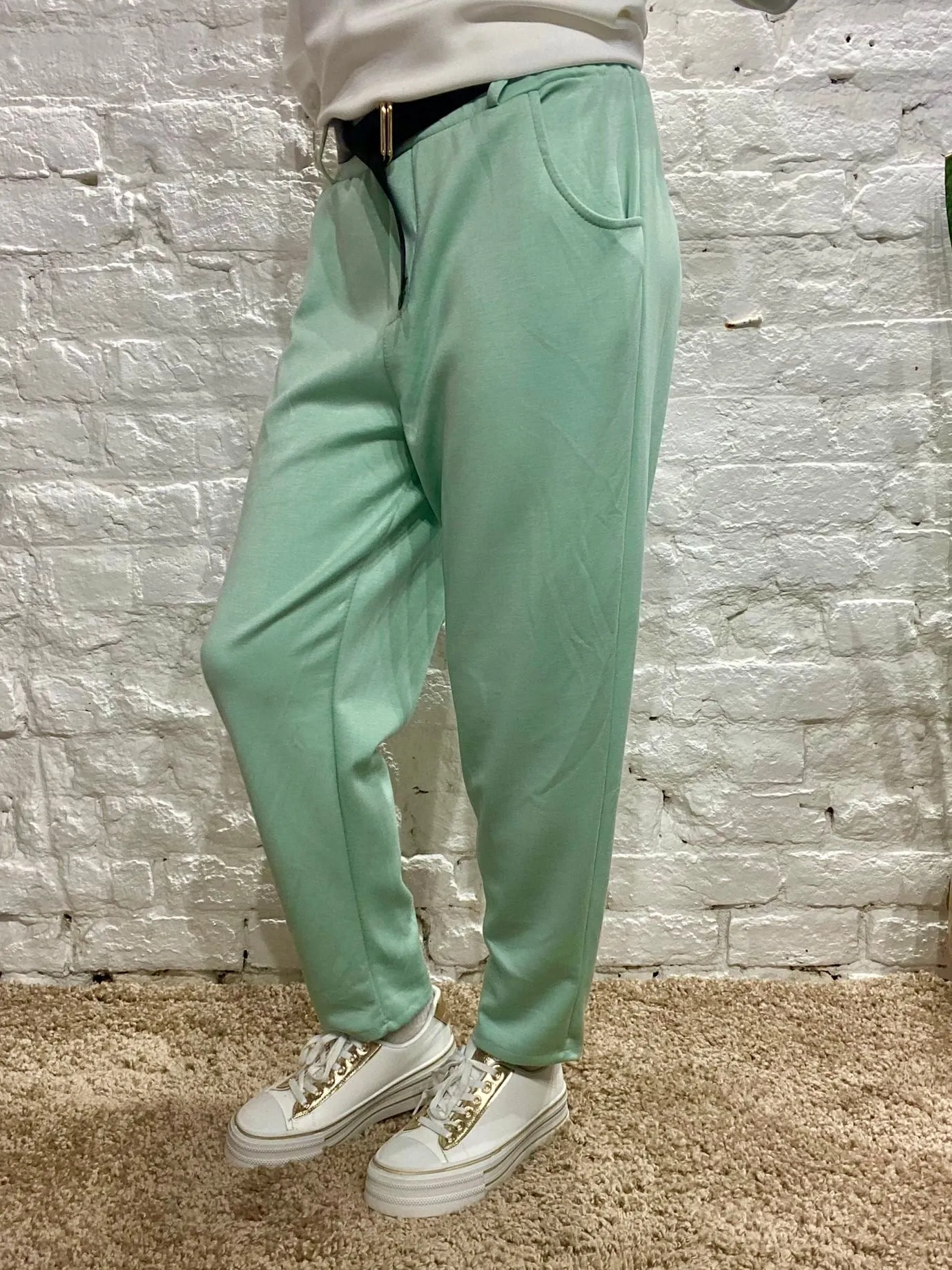 Chelsea Stretch Casual Breathable Lounge C41 Tapered Trouser Pant With Belt