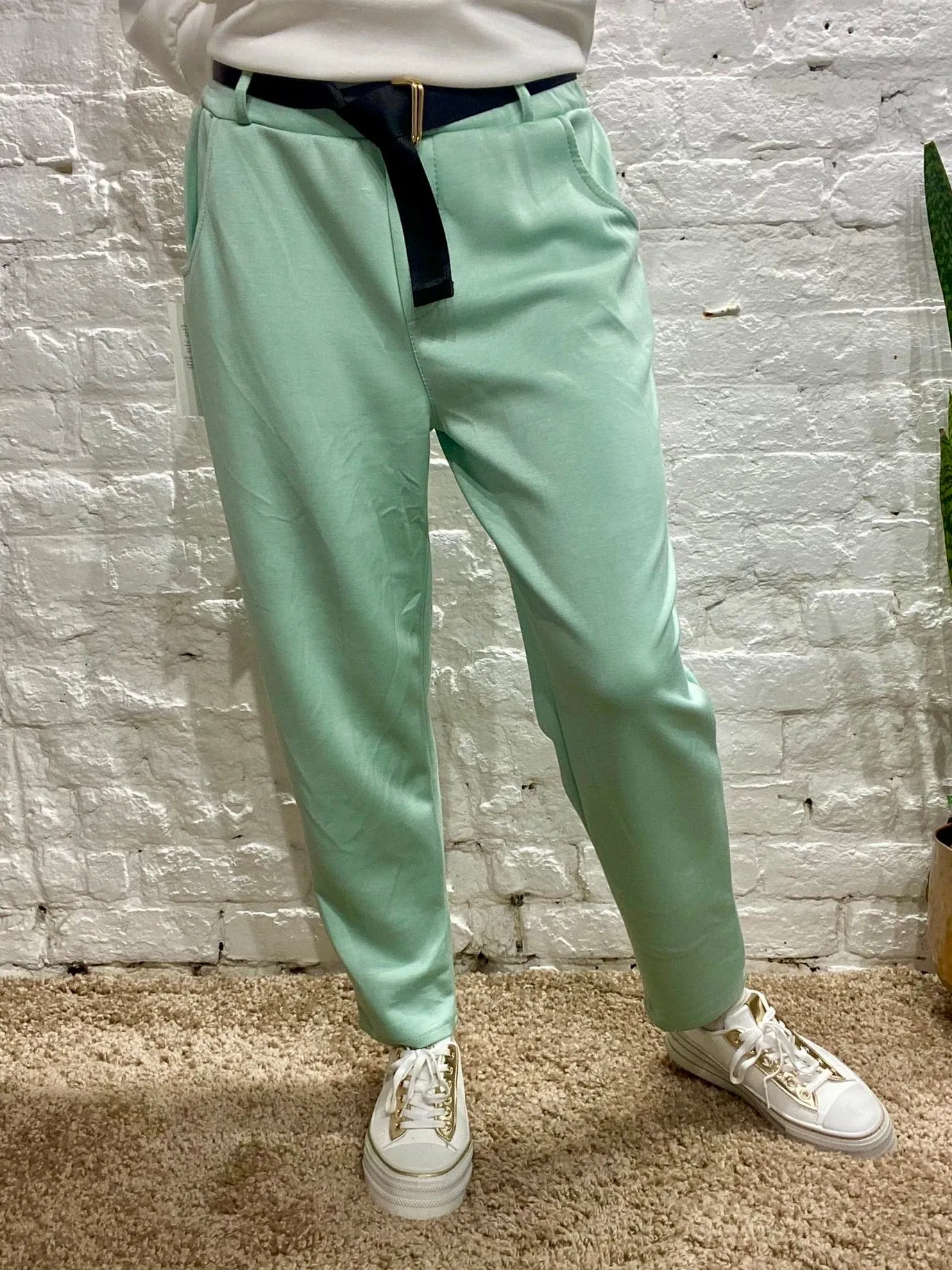 Chelsea Stretch Casual Breathable Lounge C41 Tapered Trouser Pant With Belt