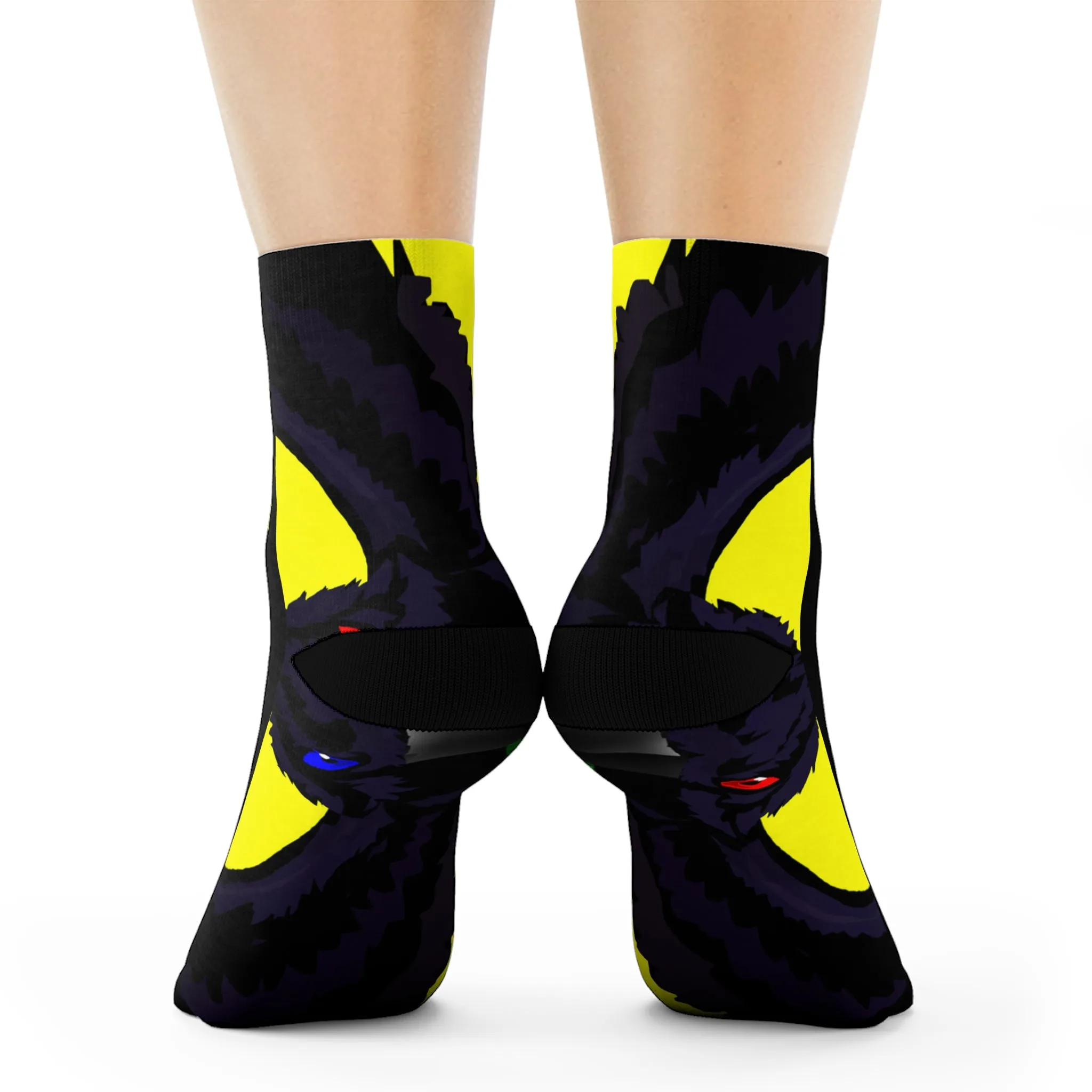Crowgodshi First Generation Limited Edition Black Socks, YELLOW LOGO