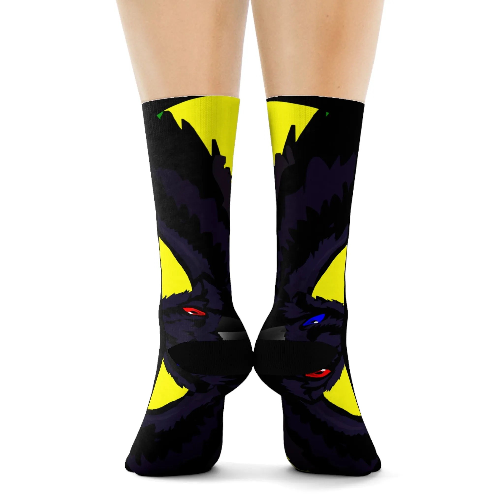 Crowgodshi First Generation Limited Edition Black Socks, YELLOW LOGO