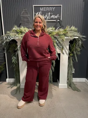 French Terry Jacket - Burgundy | Curvy