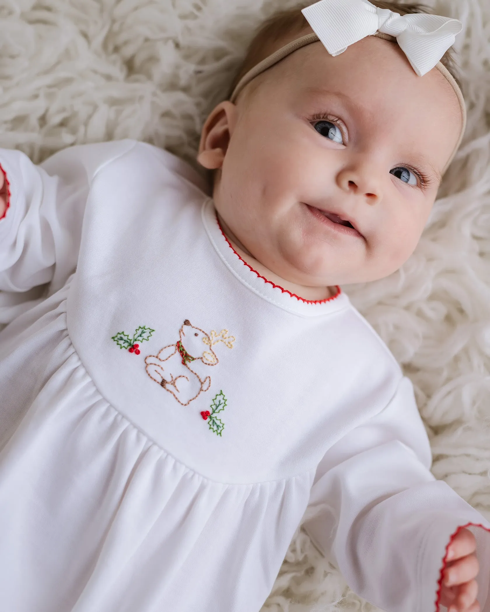 Gathered Christmas Deer Gown