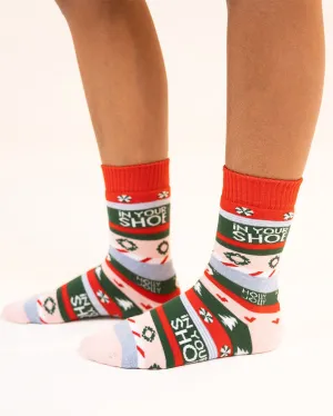 Green Holly Jolly Fluffy Socks