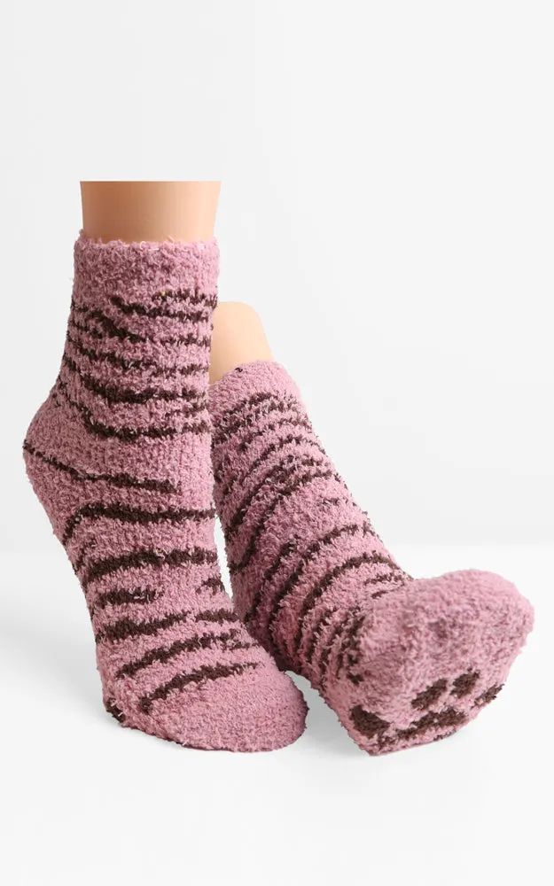 JCS106 Animal Pattern Fuzzy Socks (6prs Pack)