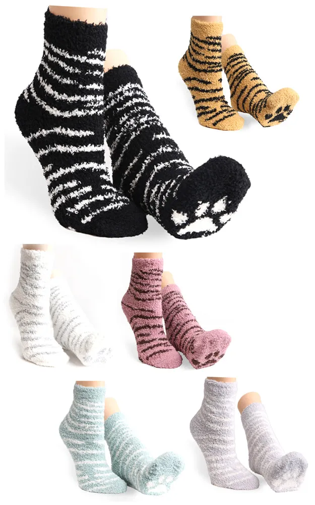 JCS106 Animal Pattern Fuzzy Socks (6prs Pack)