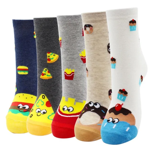 Kawaii  Women Socks | Cartoon | Cat | Dog | Owl Stripe | Avocado Girl | Cotton Socks | 2021 Hot Sale