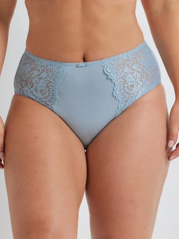 Kayser Cotton & Lace Full Brief - Winter Sky