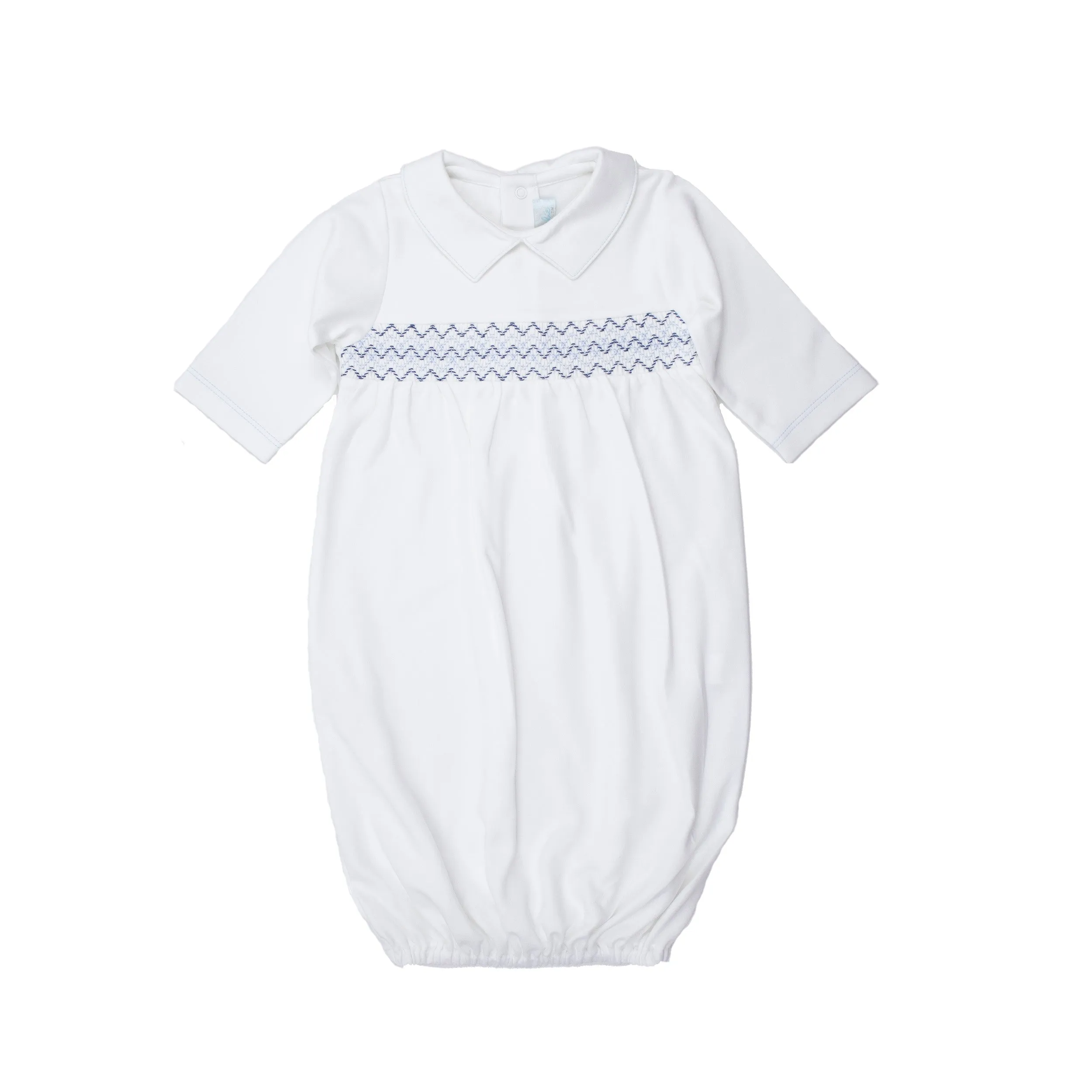 Kenny Smocked Pima Gown, Boys, White