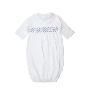 Kenny Smocked Pima Gown, Boys, White