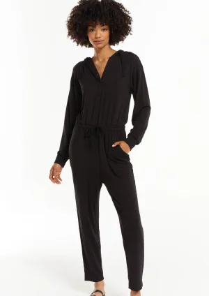 Lisse Henley Jumpsuit | Black