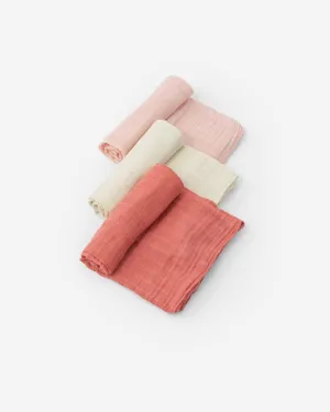 Little Unicorn Cotton Muslin Swaddle Set - Rose Petal