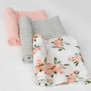 Little Unicorn Cotton Muslin Swaddle Set - Watercolor Roses