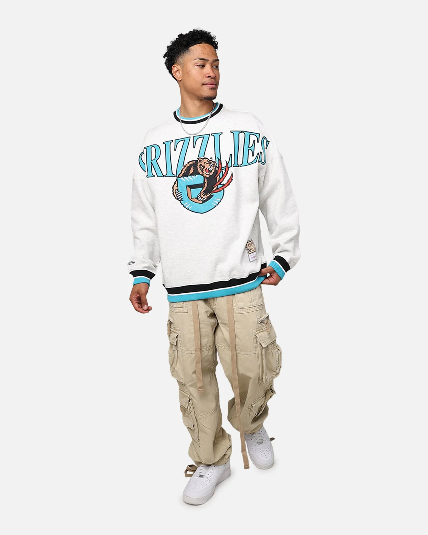 Mitchell & Ness Memphis Grizzlies Shooting Crewneck Silver Marle