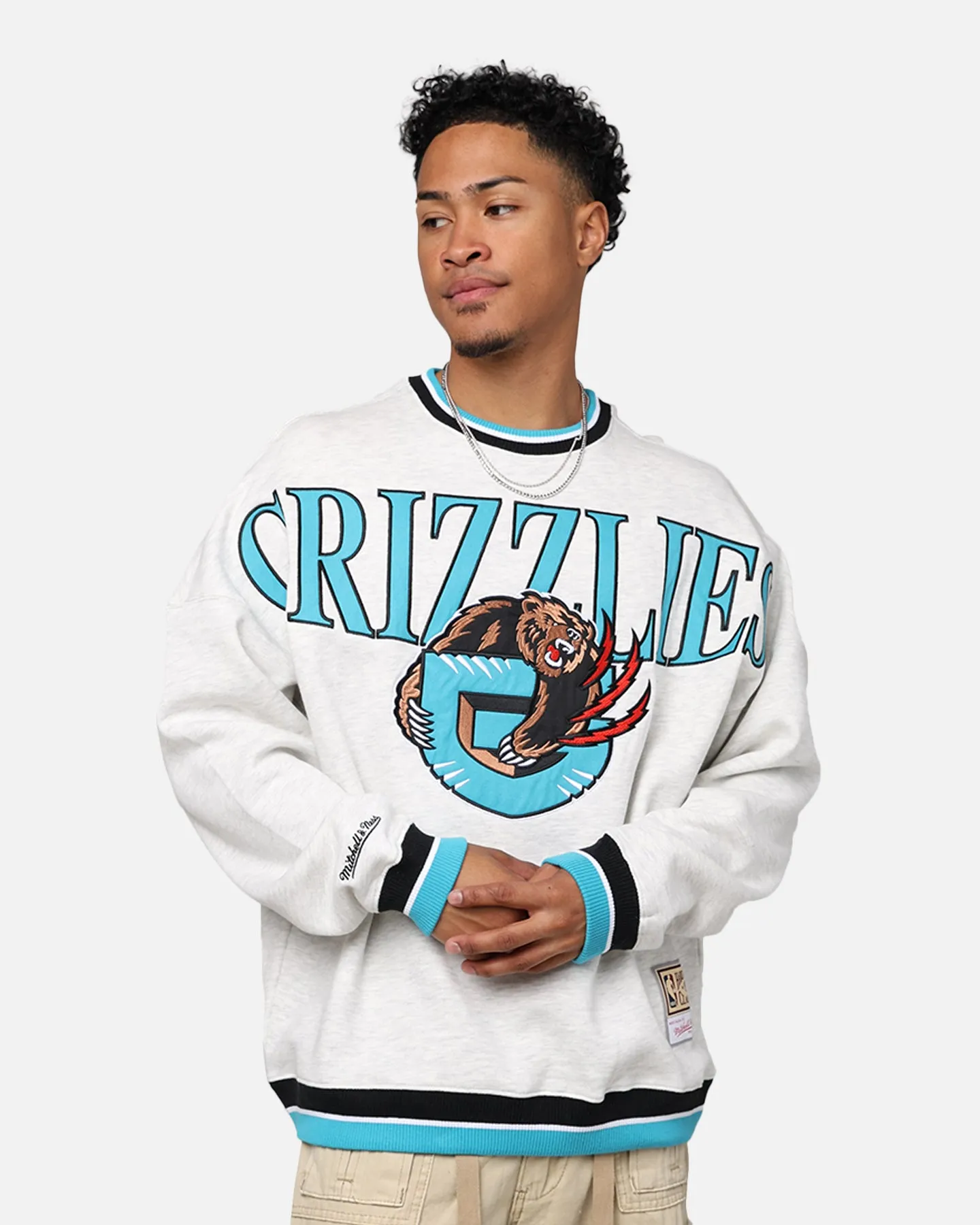 Mitchell & Ness Memphis Grizzlies Shooting Crewneck Silver Marle