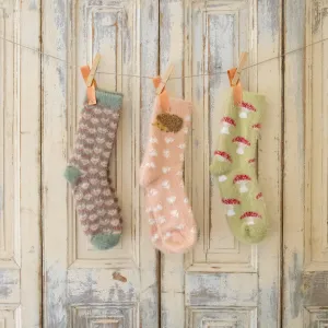 Powder Fuzzy Slipper Socks