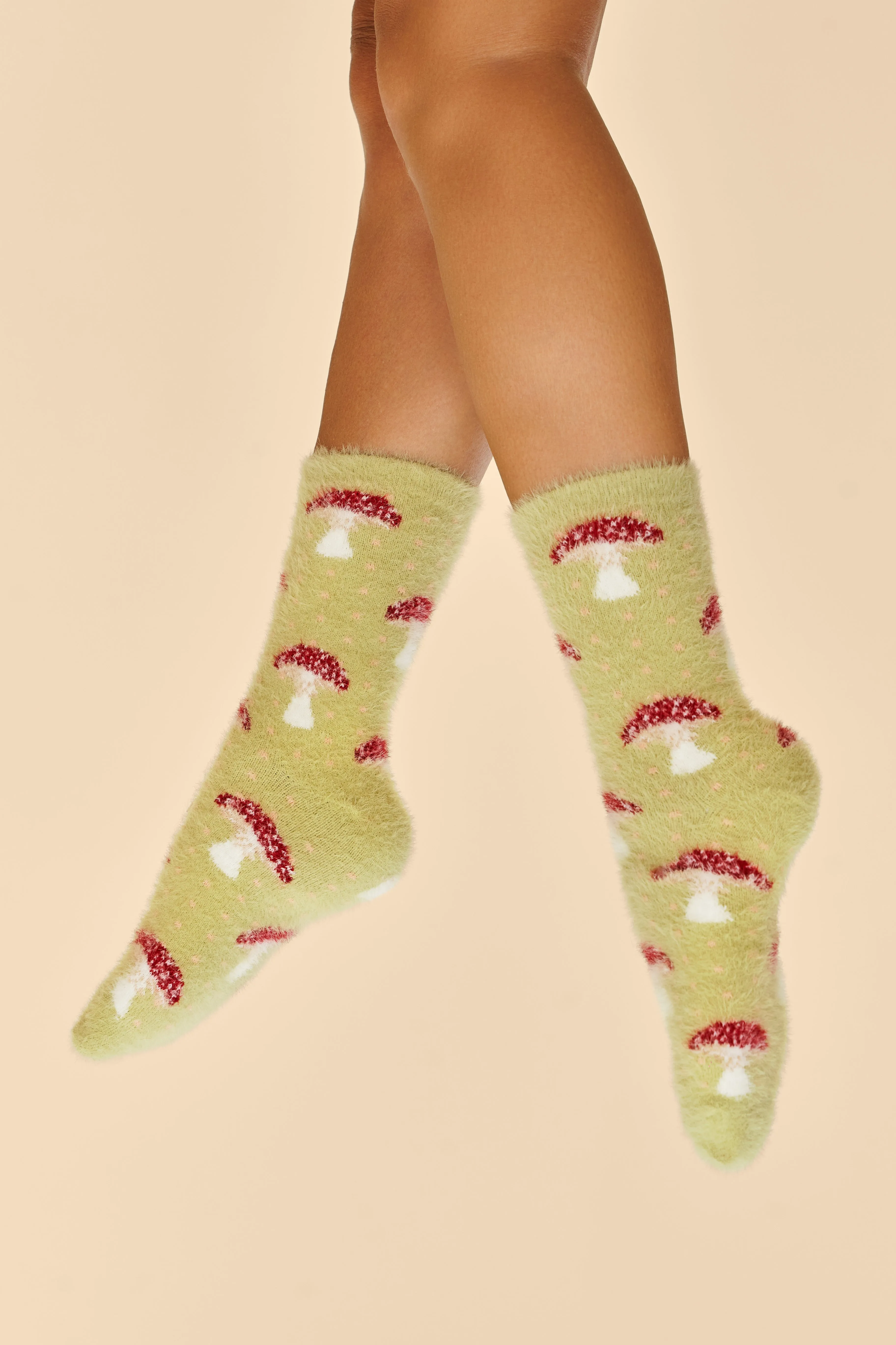 Powder Fuzzy Slipper Socks