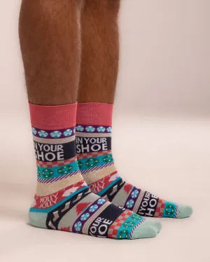 Purple Holly Jolly Neck Socks
