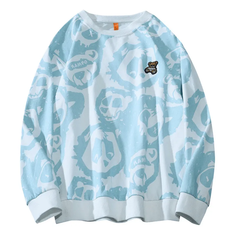 RAMPO Bear Embroidered Long Sleeve Sweatshirt