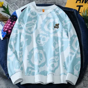 RAMPO Bear Embroidered Long Sleeve Sweatshirt