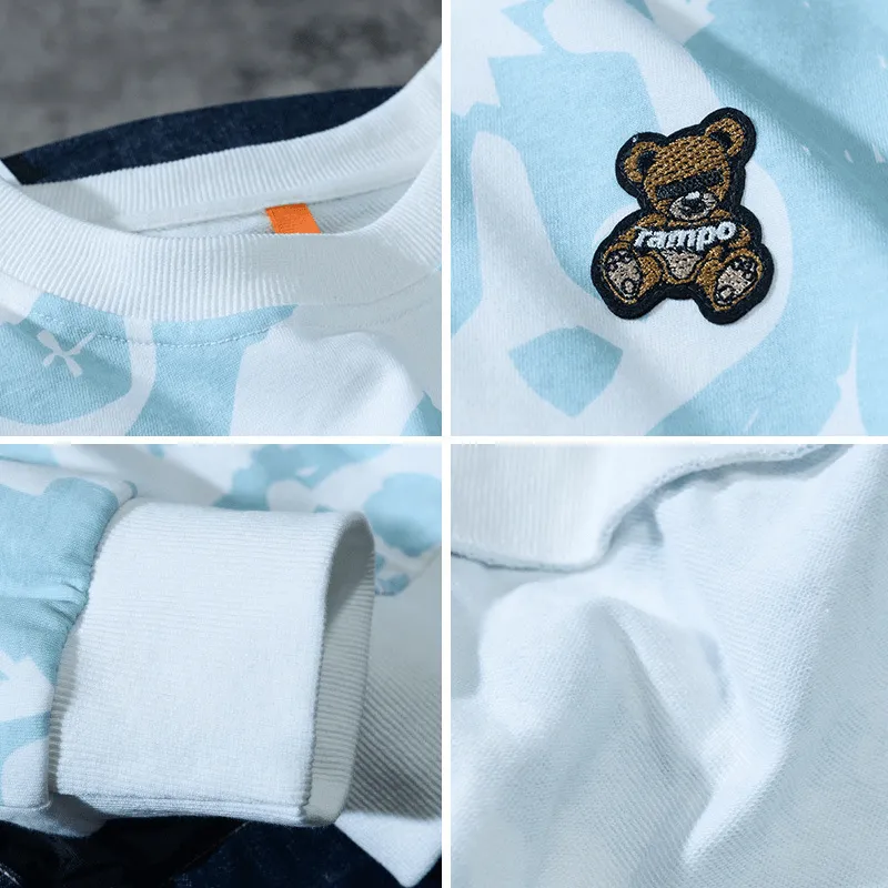 RAMPO Bear Embroidered Long Sleeve Sweatshirt