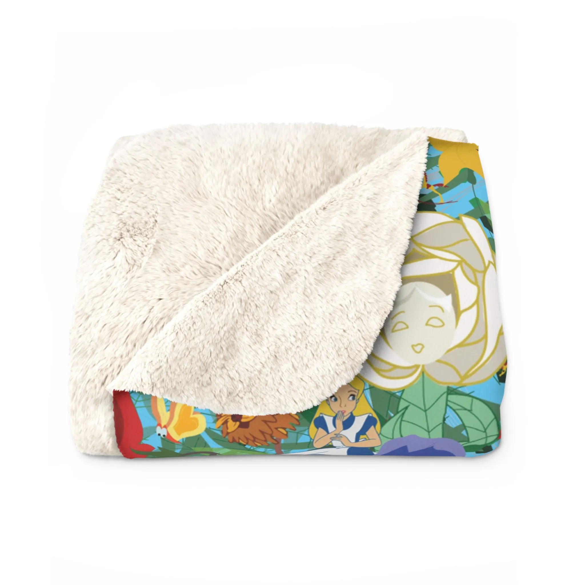 Stems Inspired Sherpa Fleece Blanket Throw Hand Drawn Art Gift