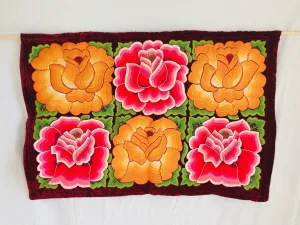 Velvet Tehuana Huipil Wall Hanging/Panel. Frida Kahlo Blouse. Oaxaca, Mexico.